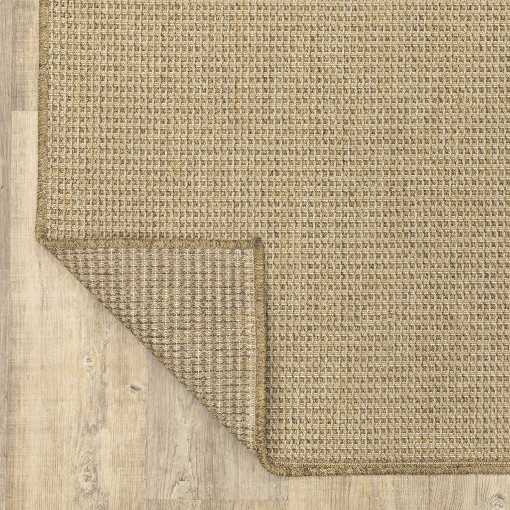 4' x 6' Beige Stain Resistant Indoor Outdoor Area Rug