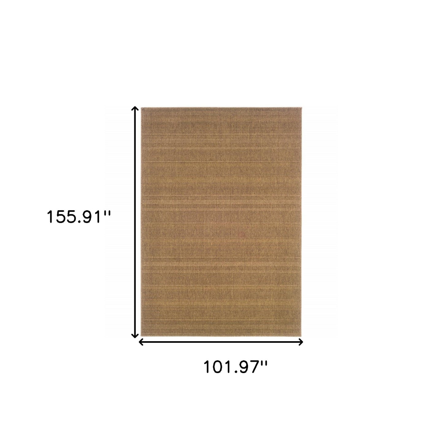 9' X 13' Tan Stain Resistant Indoor Outdoor Area Rug