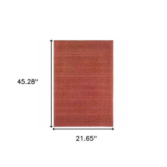 2' X 4' Red Stain Resistant Indoor Outdoor Area Rug