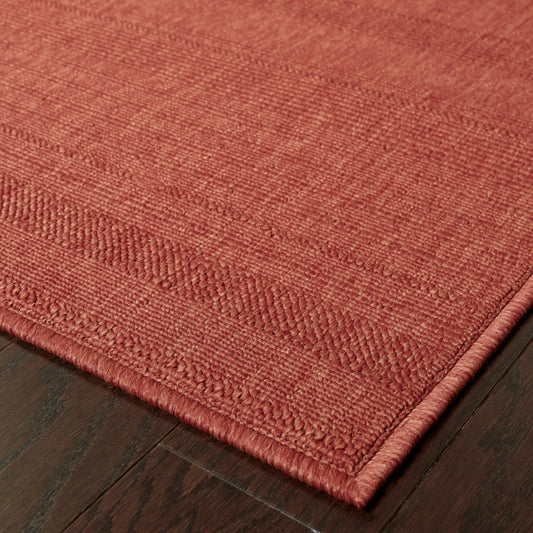 4' x 6' Red Stain Resistant Indoor Outdoor Area Rug