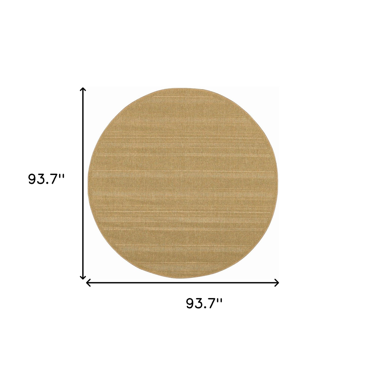 8' x 8' Beige Round Stain Resistant Indoor Outdoor Area Rug