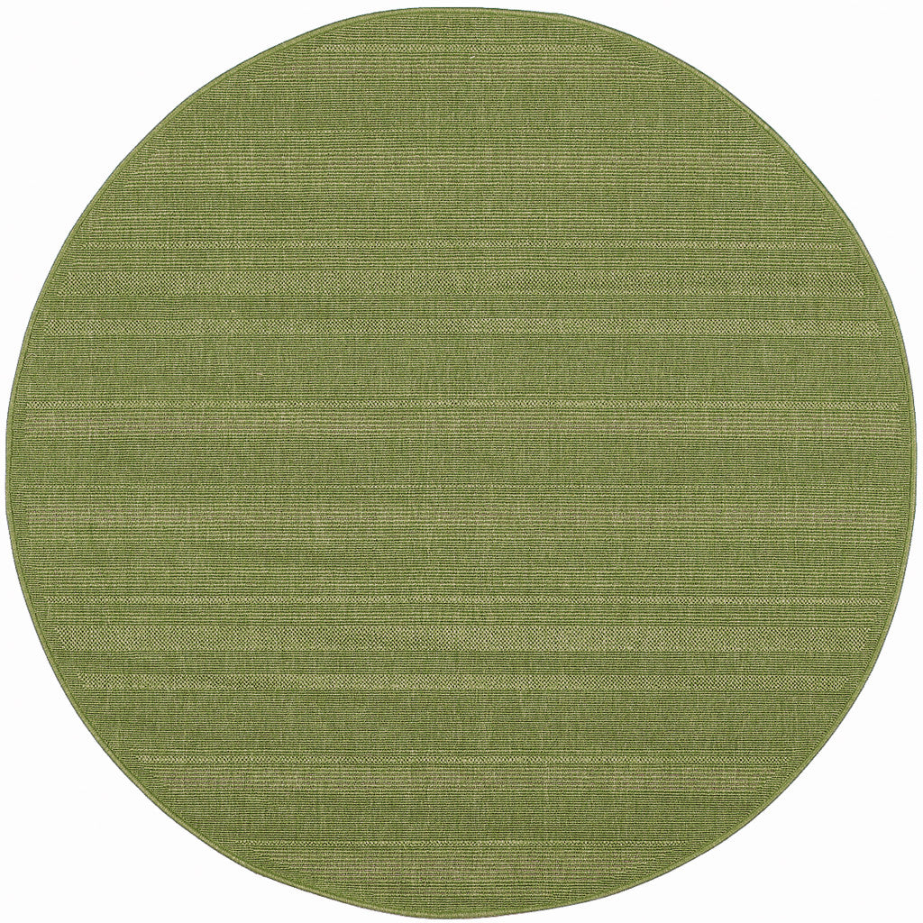 8' x 8' Green Round Stain Resistant Indoor Outdoor Area Rug