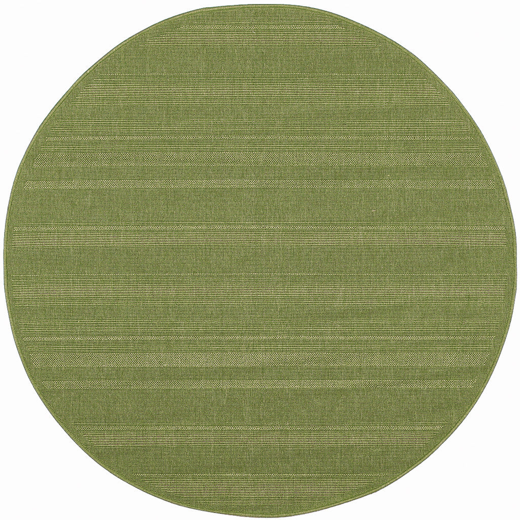 8' x 8' Green Round Stain Resistant Indoor Outdoor Area Rug