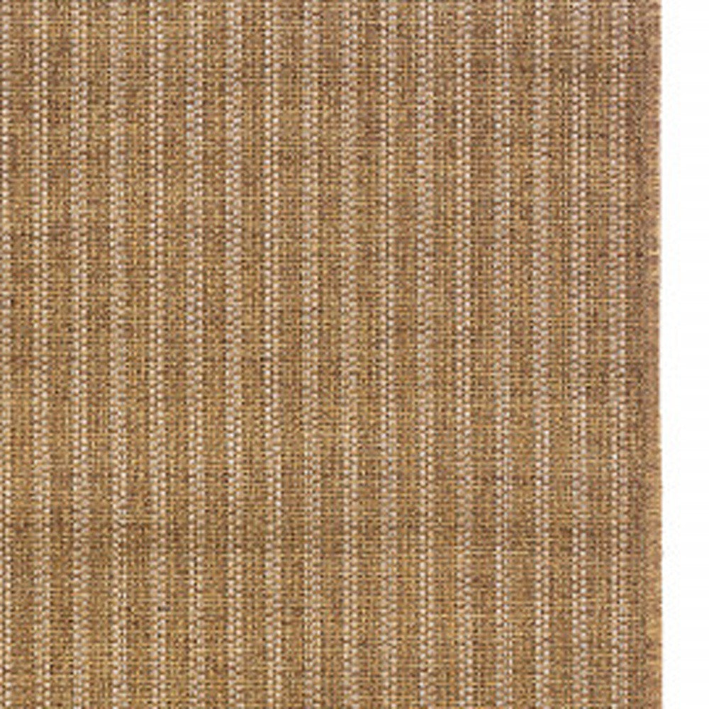 2' X 8' Tan Striped Stain Resistant Indoor Outdoor Area Rug