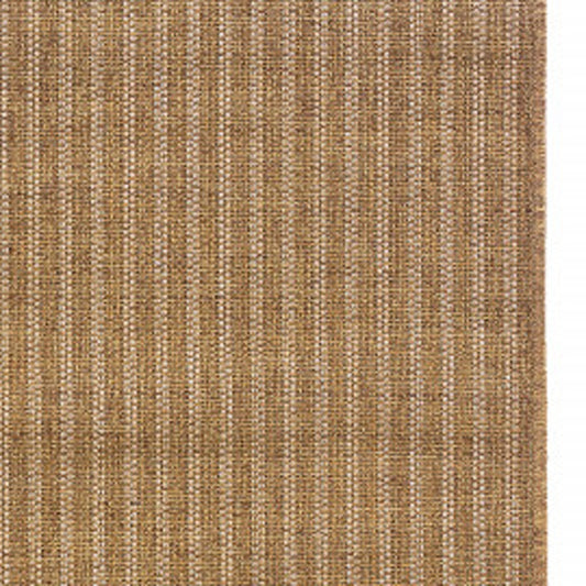 2' X 8' Tan Striped Stain Resistant Indoor Outdoor Area Rug