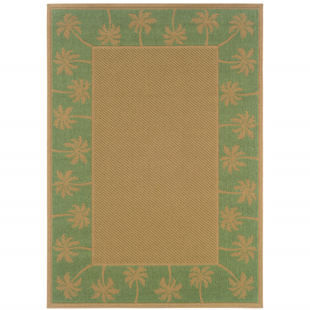 7' x 10' Beige Stain Resistant Indoor Outdoor Area Rug