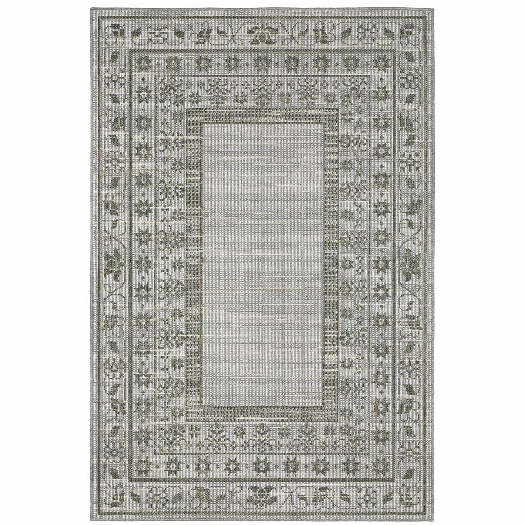 10' x 13' Beige Stain Resistant Indoor Outdoor Area Rug