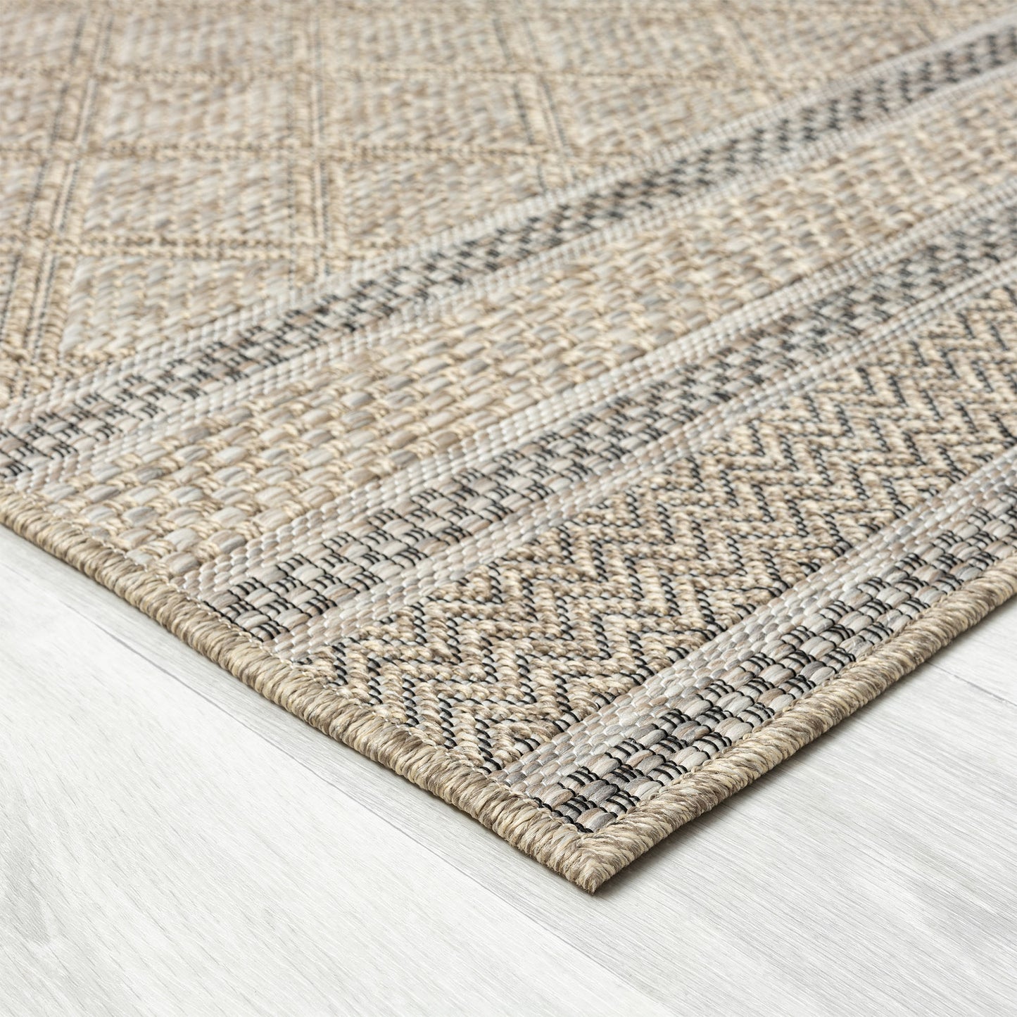 5' X 7' Gray Geometric Handmade Indoor Outdoor Area Rug