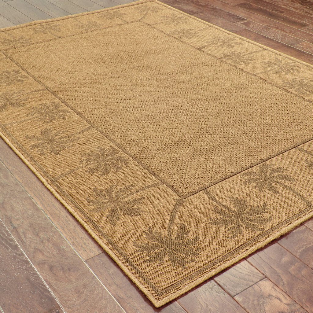 2' X 4' Beige Stain Resistant Indoor Outdoor Area Rug