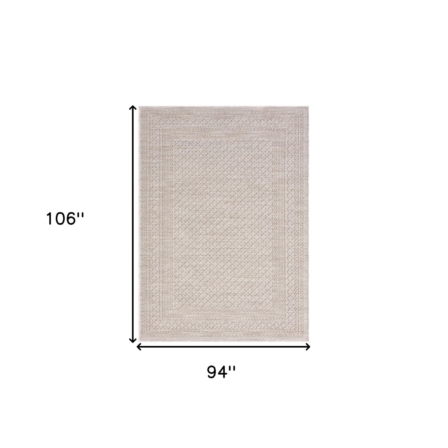 8' X 9' Ivory Geometric Indoor Outdoor Area Rug