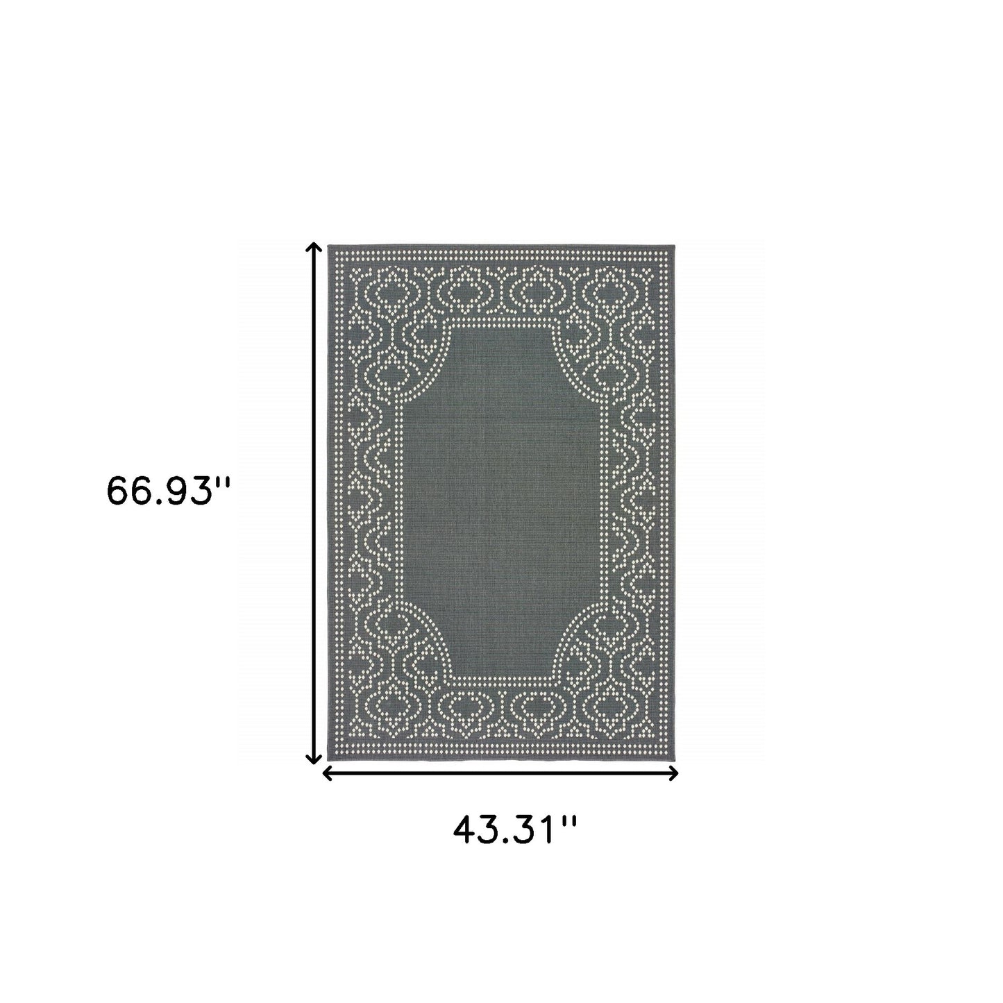 4' x 6' Gray and Ivory Stain Resistant Indoor Outdoor Area Rug