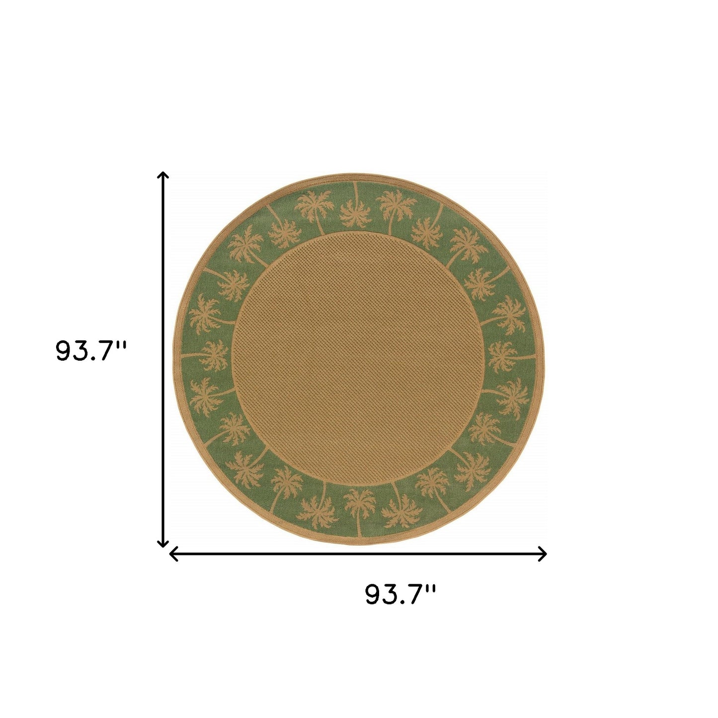 8' x 8' Beige Round Stain Resistant Indoor Outdoor Area Rug