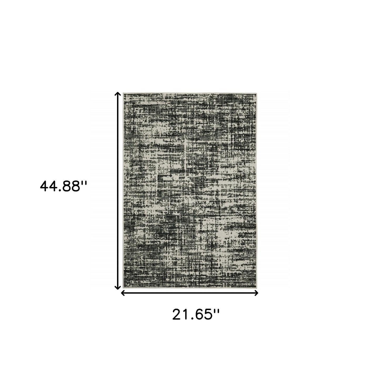 2' X 4' Beige and Black Abstract Stain Resistant Indoor Outdoor Area Rug