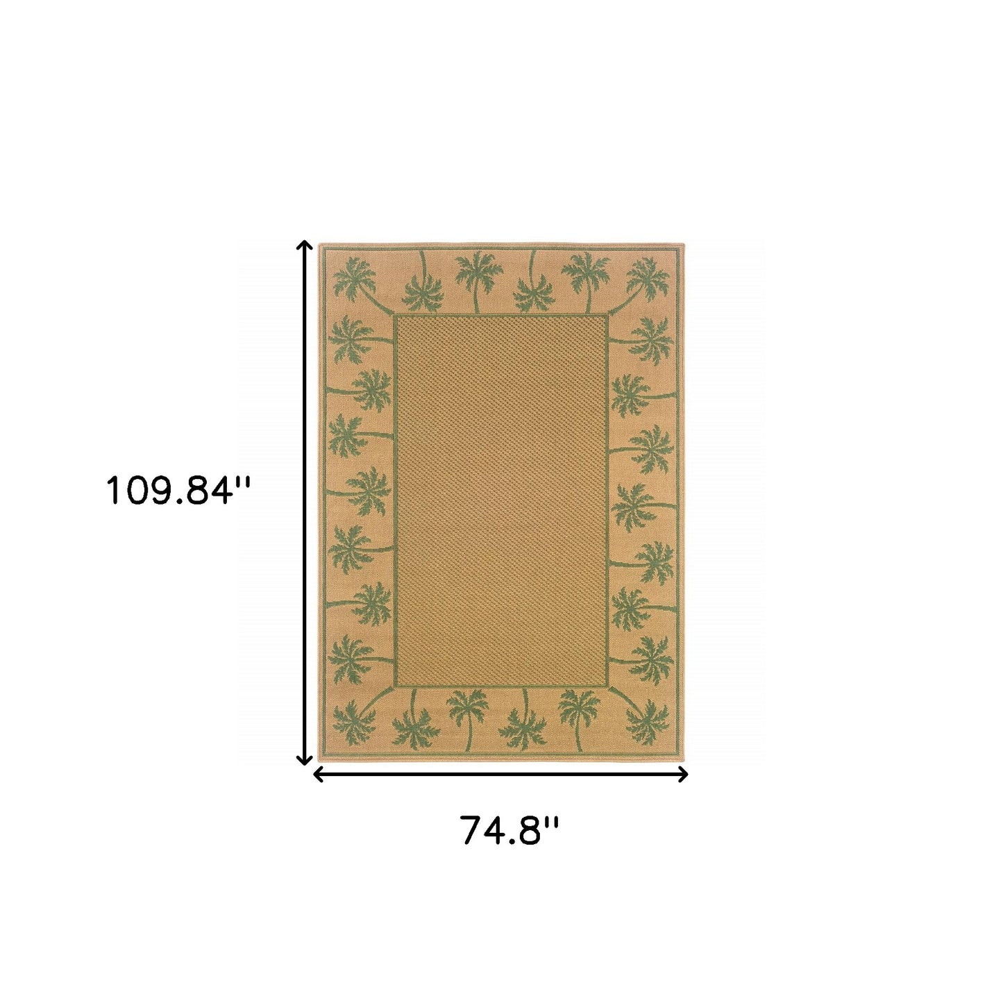 6' x 9' Beige Stain Resistant Indoor Outdoor Area Rug