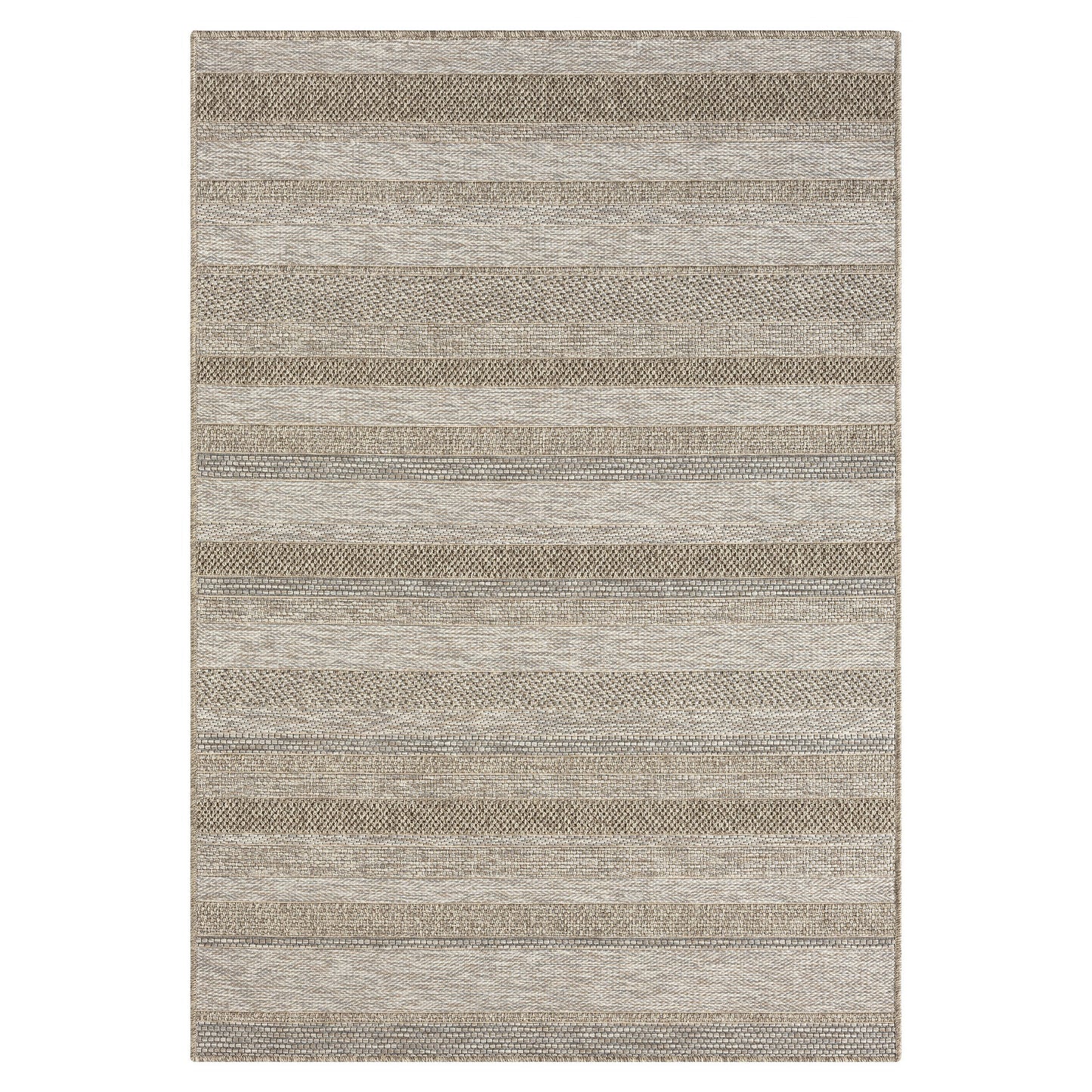 8' X 10' Gray Striped Handmade Indoor Outdoor Area Rug