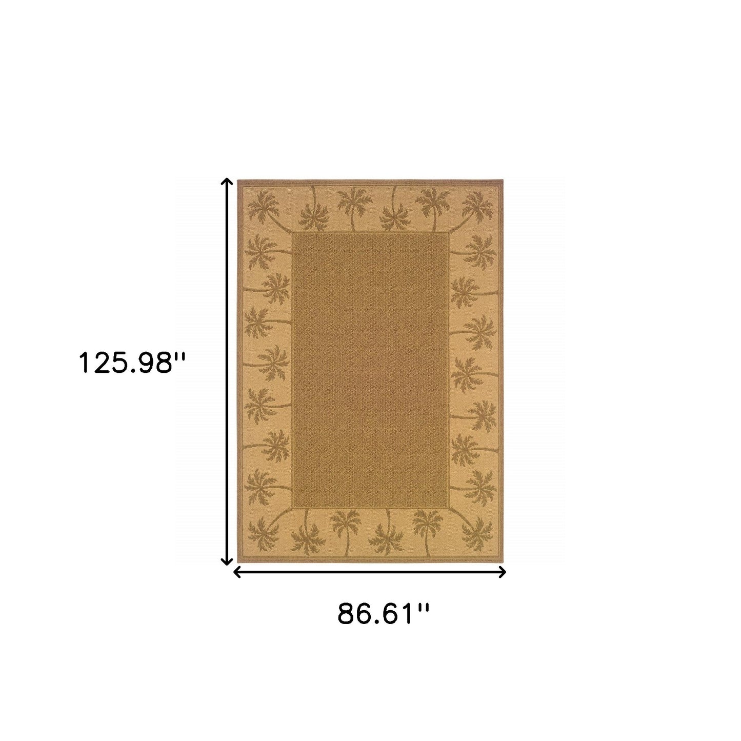 7' x 10' Tan Stain Resistant Indoor Outdoor Area Rug