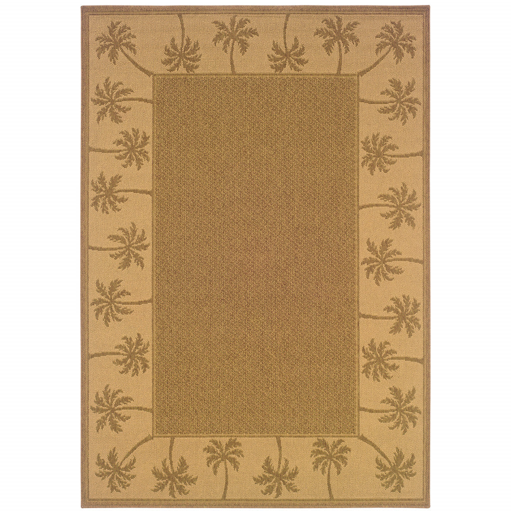 7' x 10' Tan Stain Resistant Indoor Outdoor Area Rug