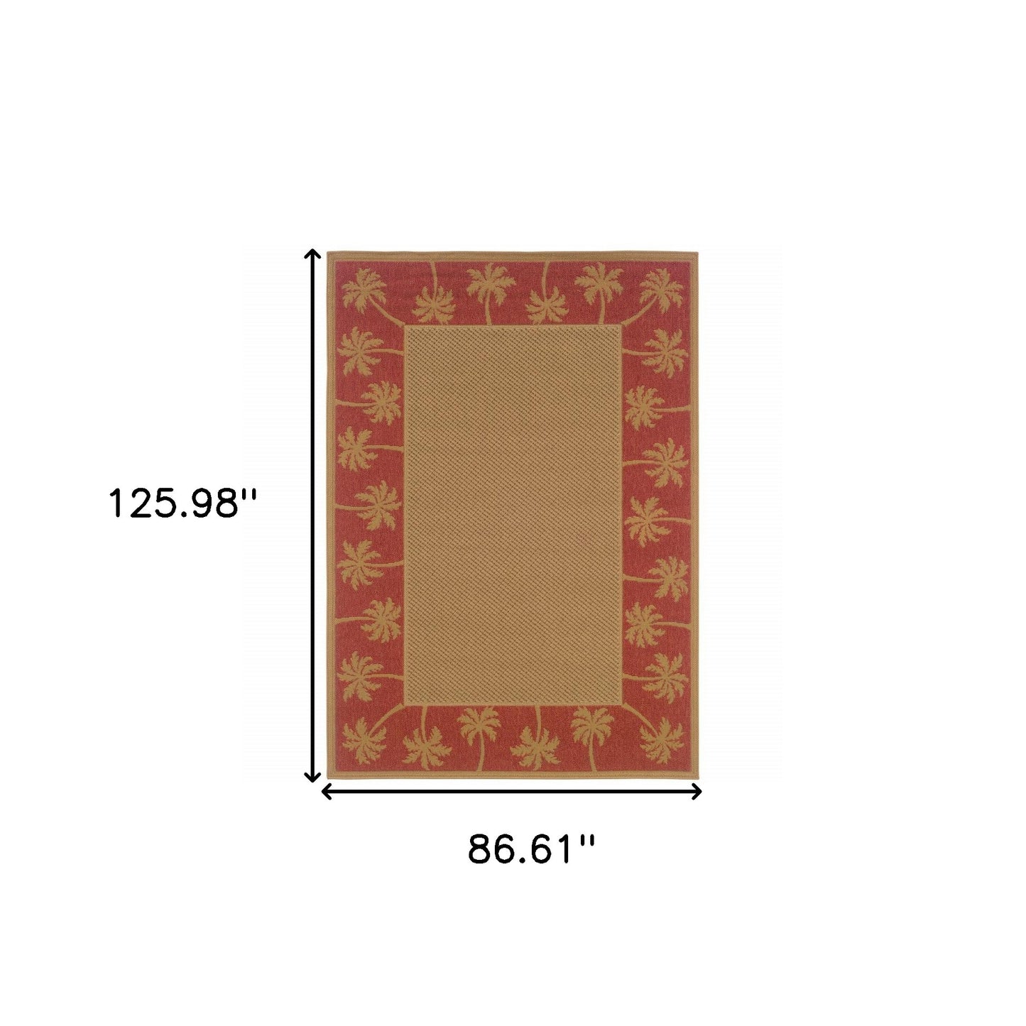 7' x 10' Beige Stain Resistant Indoor Outdoor Area Rug