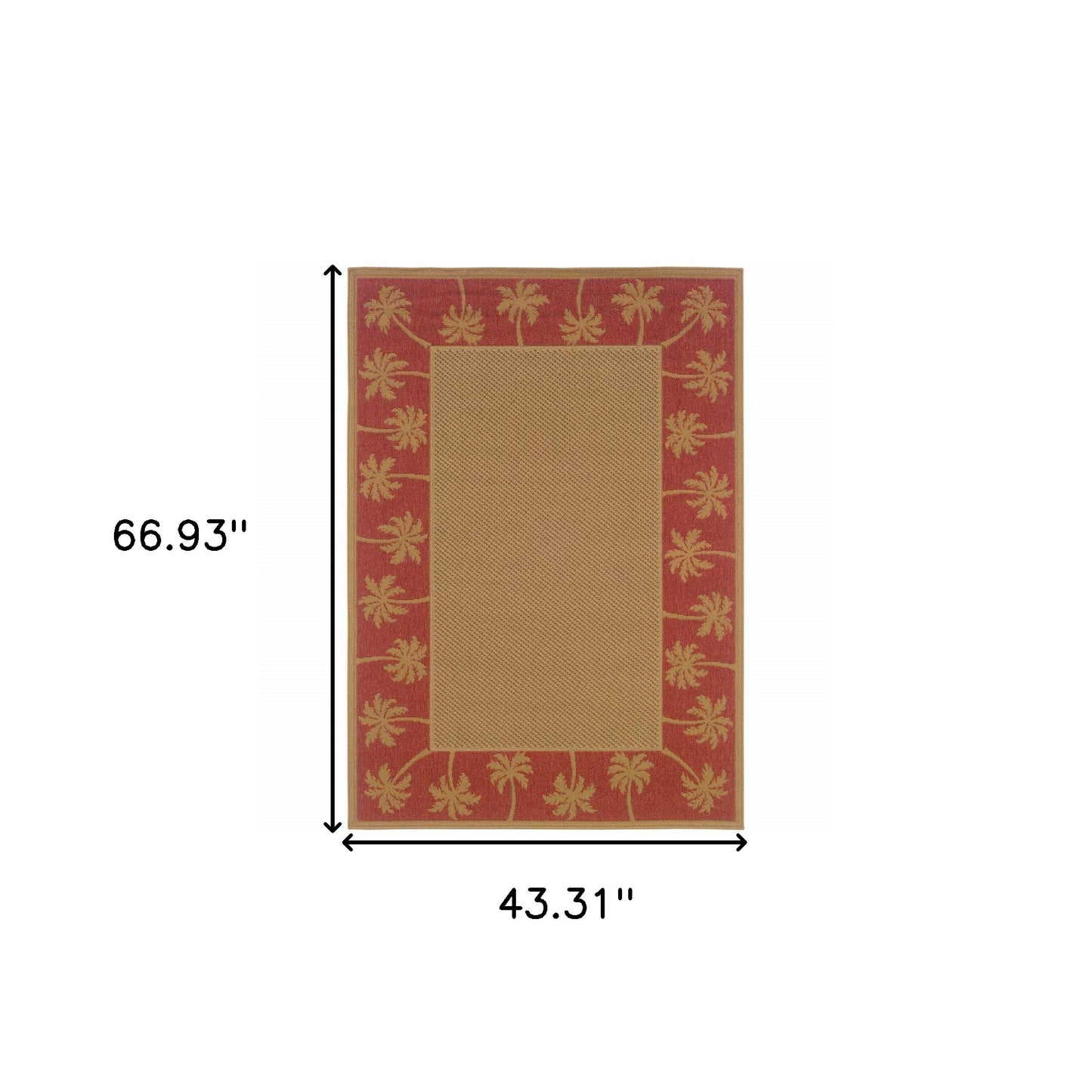 4' x 6' Beige Stain Resistant Indoor Outdoor Area Rug