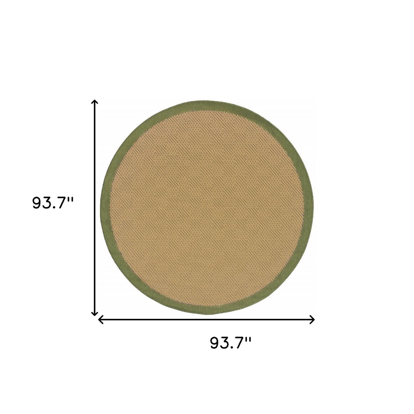 8' x 8' Beige Round Stain Resistant Indoor Outdoor Area Rug