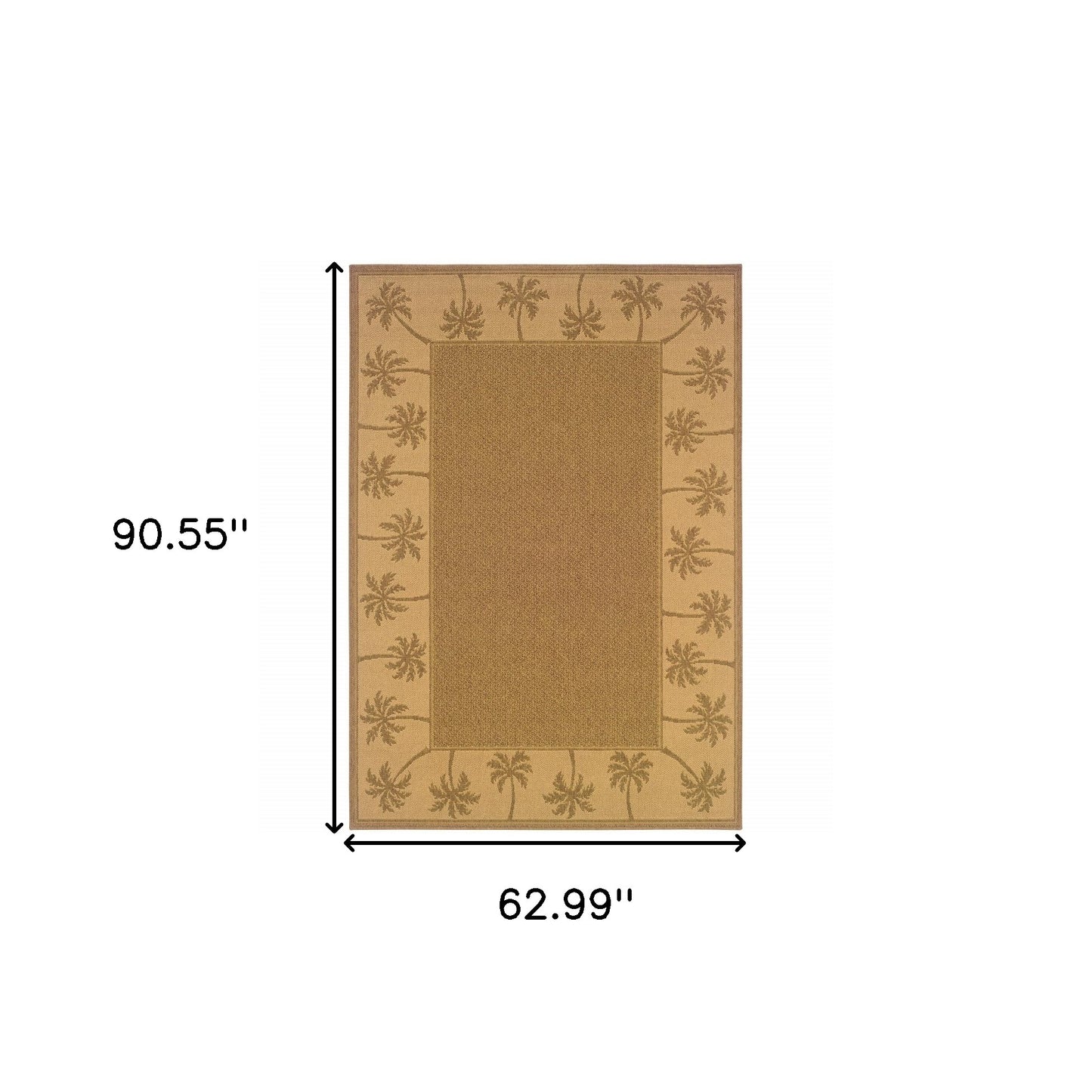 5' x 8' Tan Stain Resistant Indoor Outdoor Area Rug