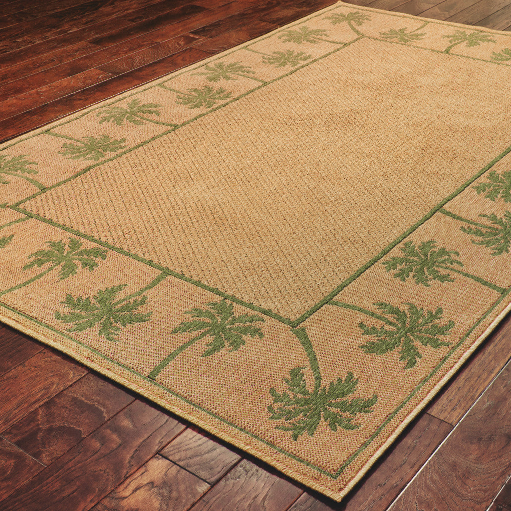 9' X 13' Beige Stain Resistant Indoor Outdoor Area Rug