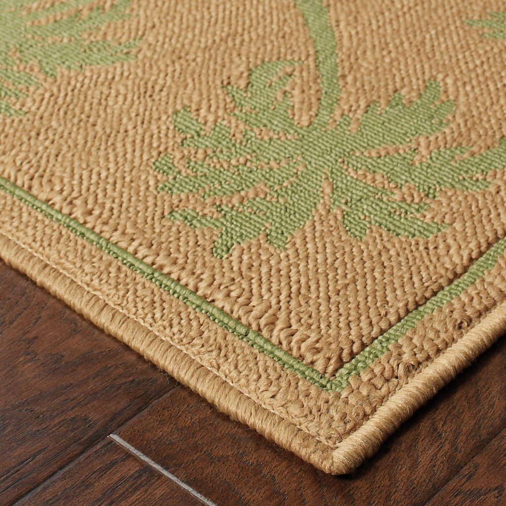 9' X 13' Beige Stain Resistant Indoor Outdoor Area Rug