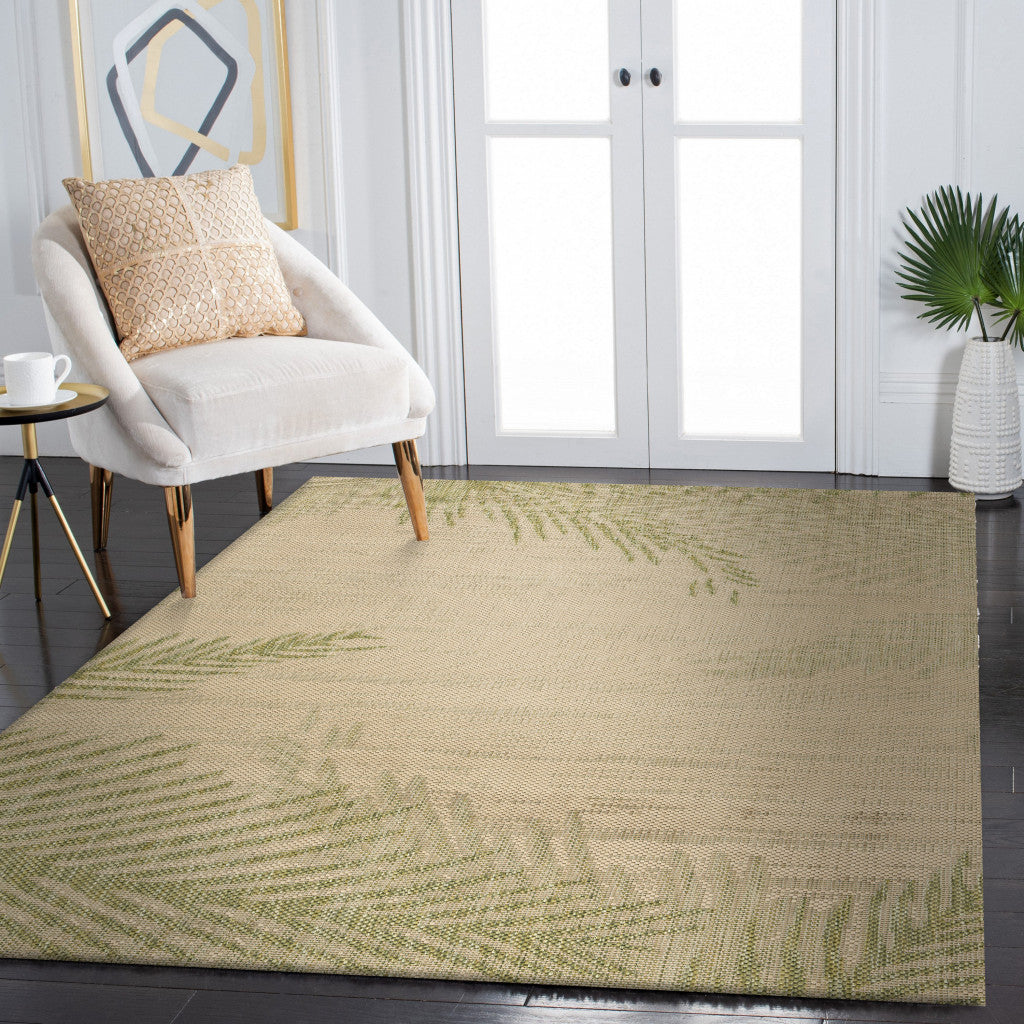 3' X 5' Beige Floral Indoor Outdoor Area Rug