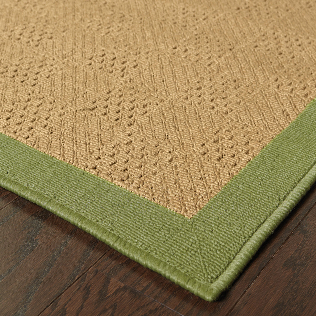 7' x 10' Beige Stain Resistant Indoor Outdoor Area Rug