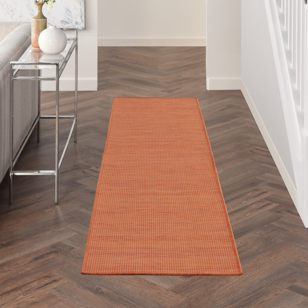 8' Rust Power Loom Runner Rug