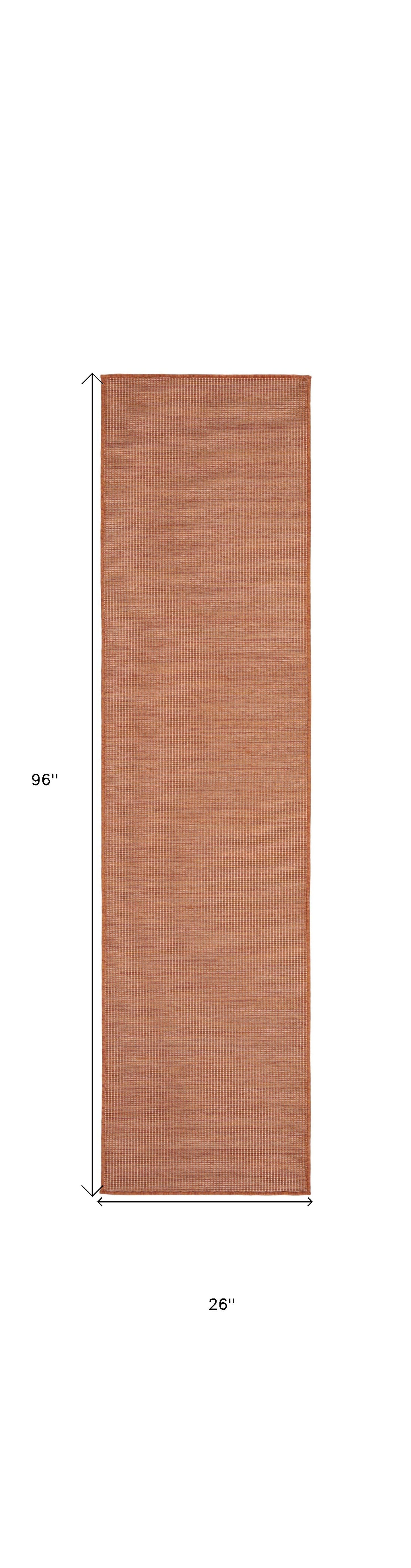 8' Rust Power Loom Runner Rug