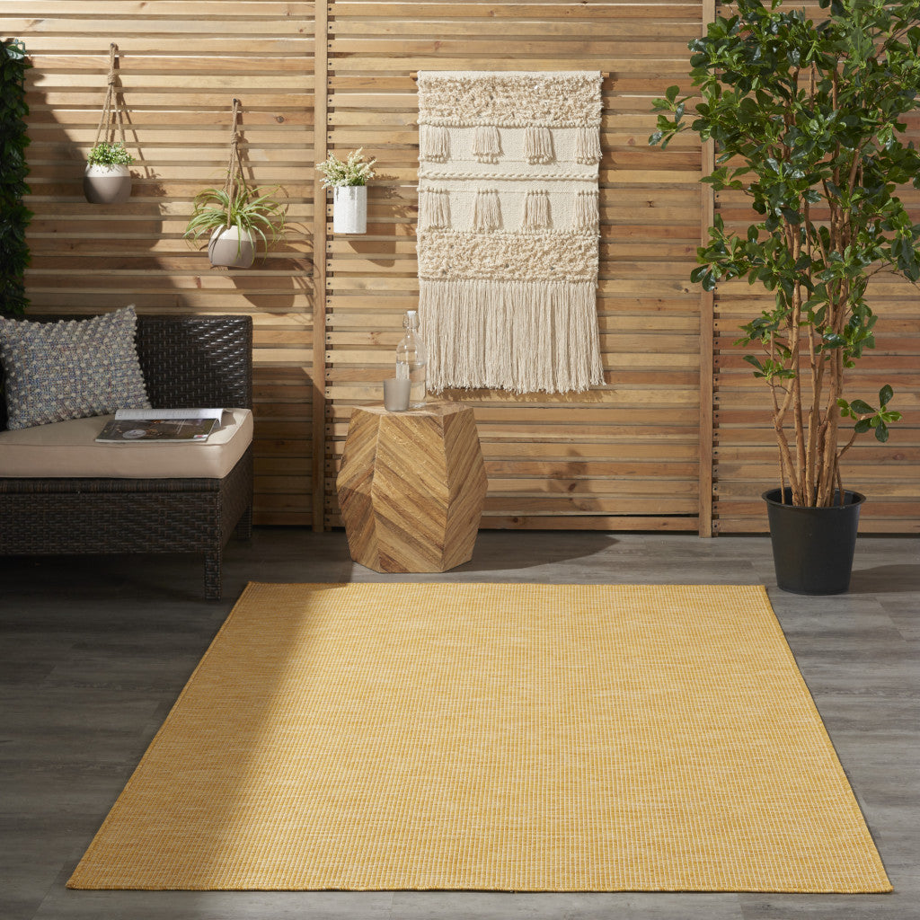 5' X 7' Yellow Power Loom Area Rug