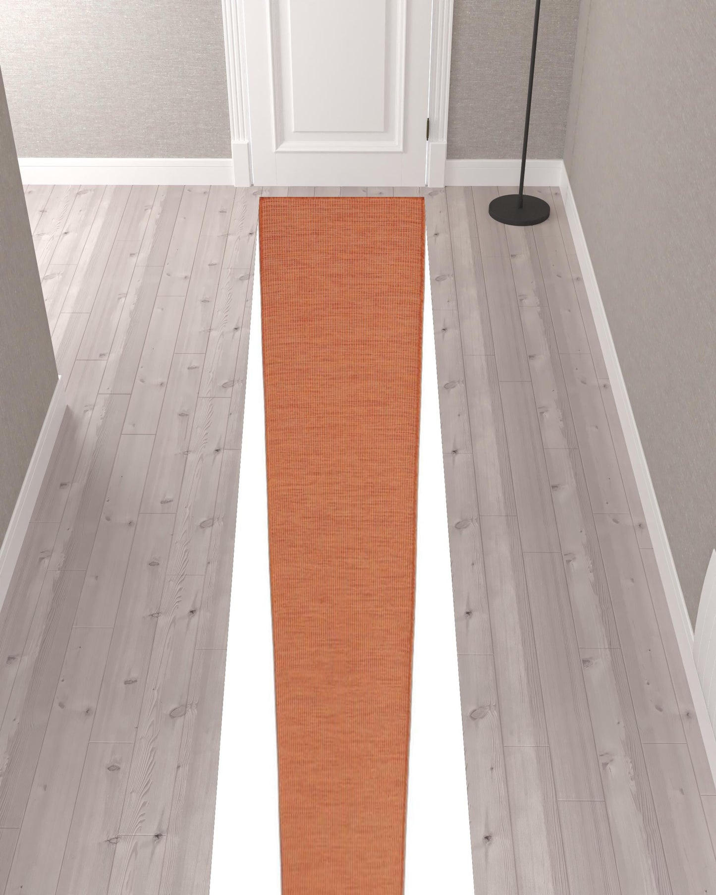 12' Rust Power Loom Runner Rug