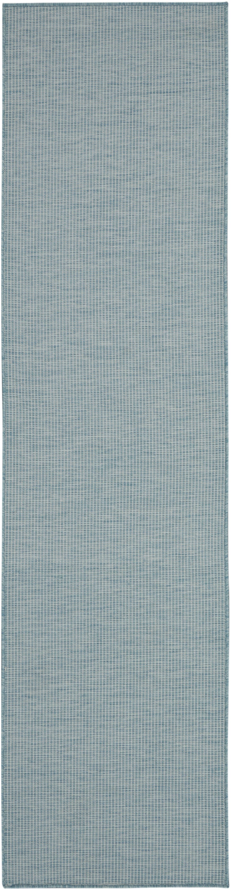 8' Aqua Power Loom Runner Rug