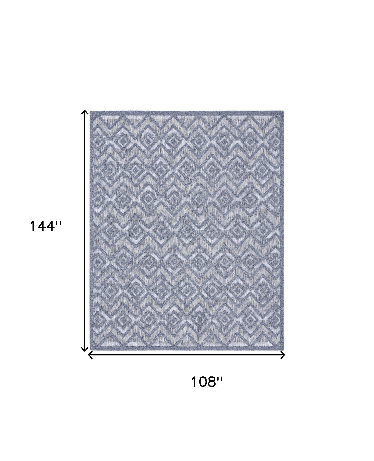 9' x 12' Blue Geometric Flatweave Area Rug