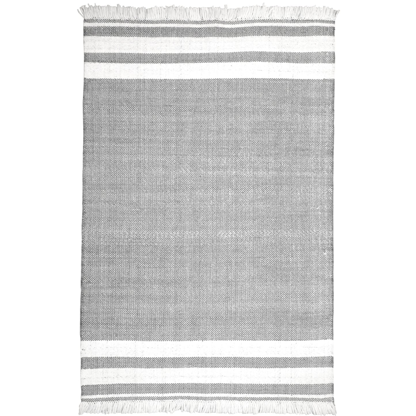 8' x 10' Gray Striped Handmade Stain Resistant Non Skid Indoor Outdoor Area Rug