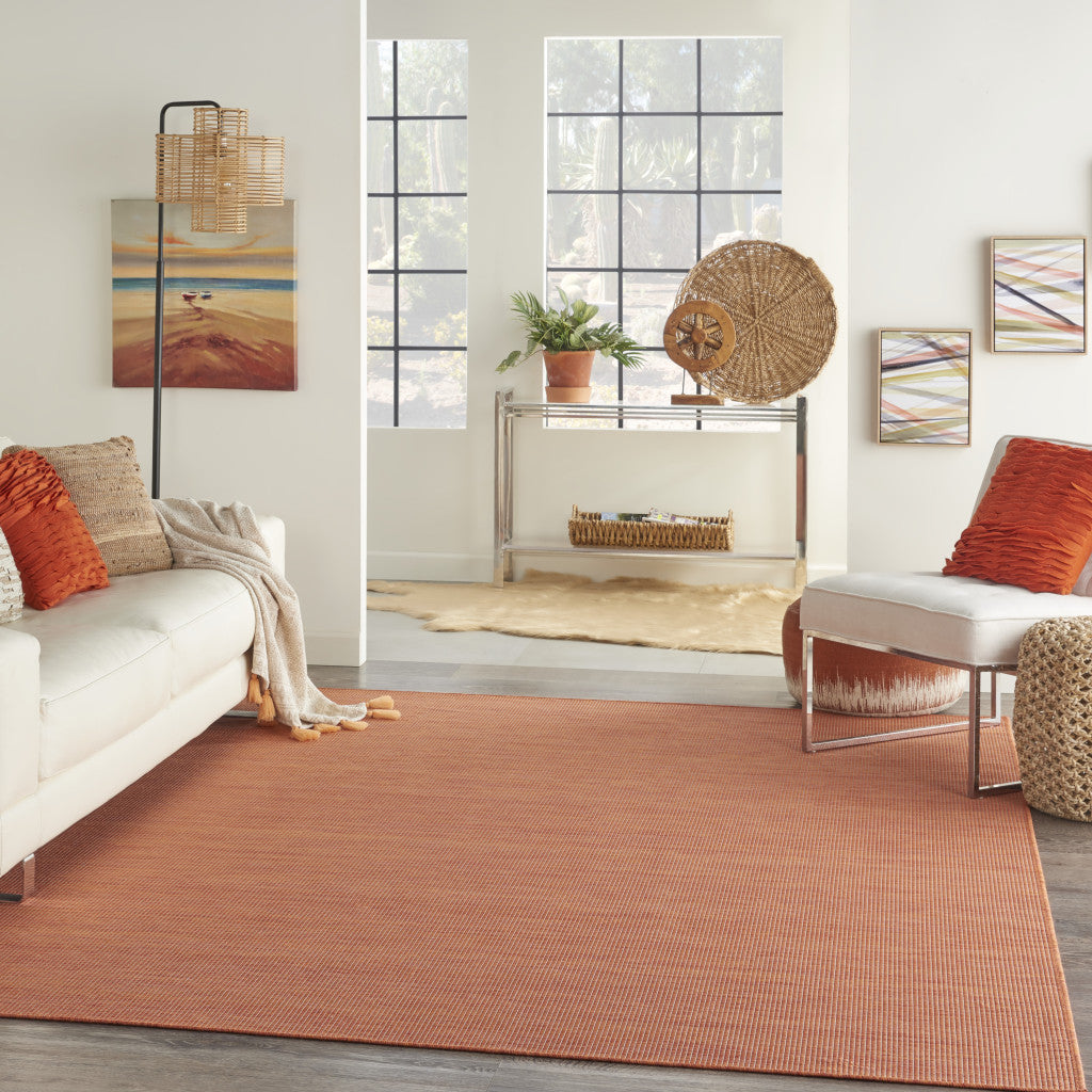 6' X 9' Rust Power Loom Area Rug