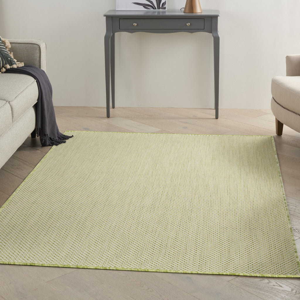 5' X 7' Green Geometric Power Loom Area Rug