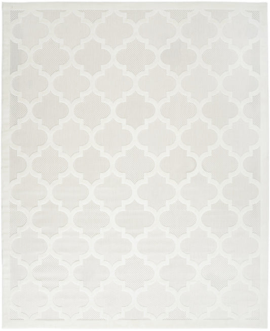 8' X 10' Cream Geometric Flatweave Area Rug