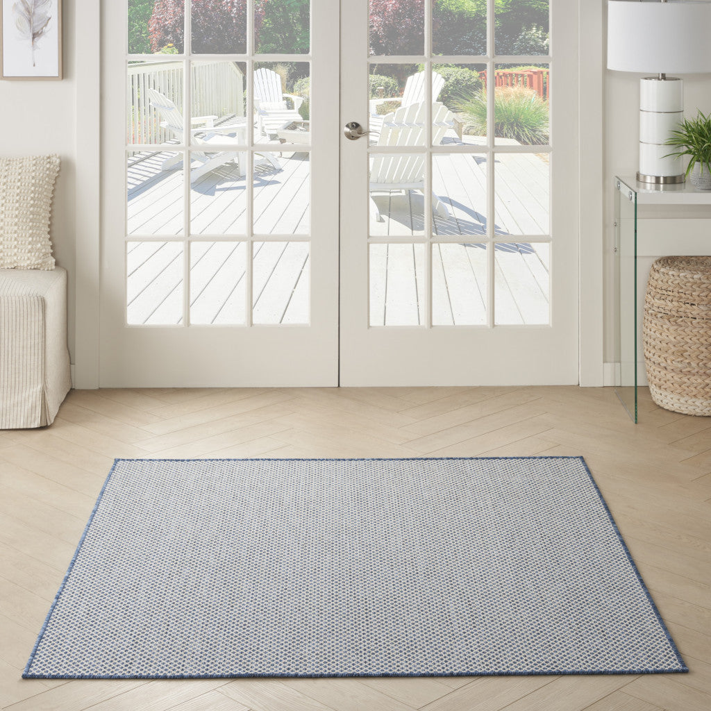 4' Bone Square Geometric Power Loom Area Rug