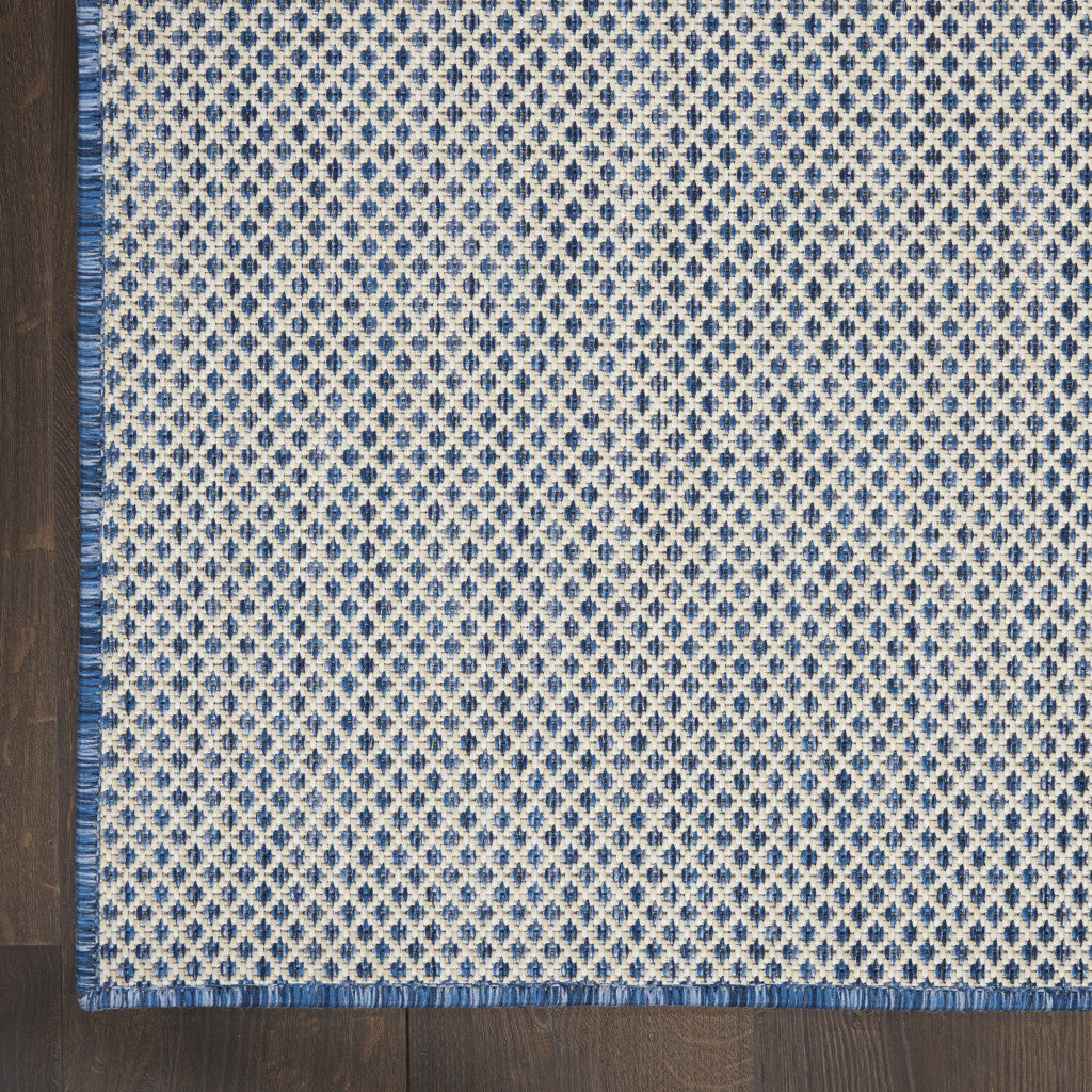 5' X 7' Blue Geometric Power Loom Area Rug