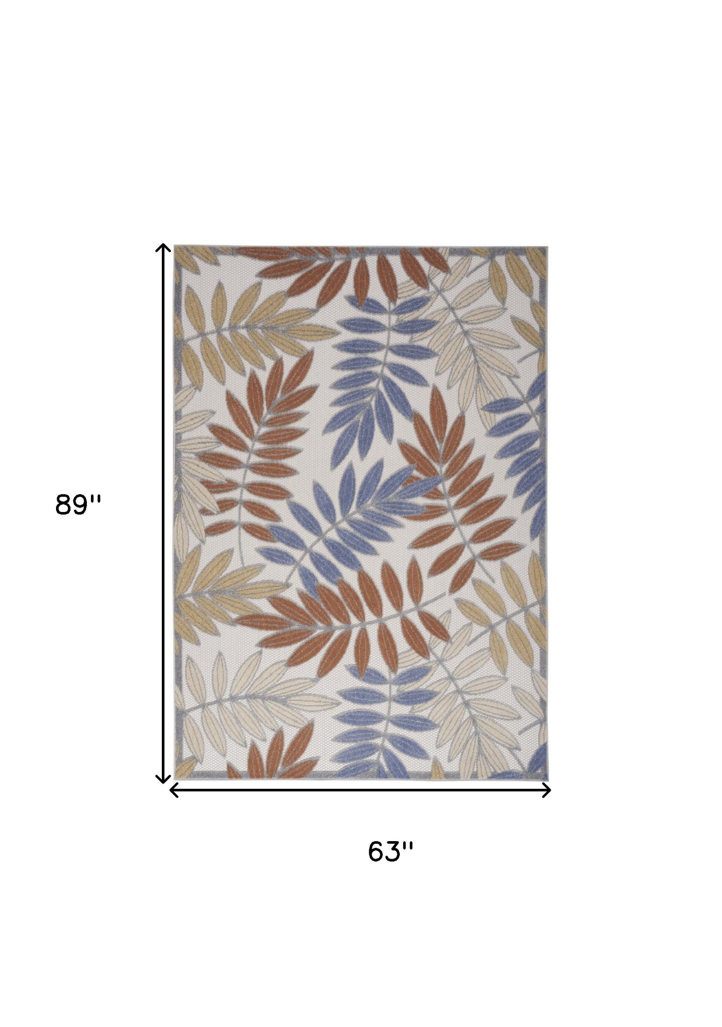 5' X 7' Cream Floral Power Loom Area Rug