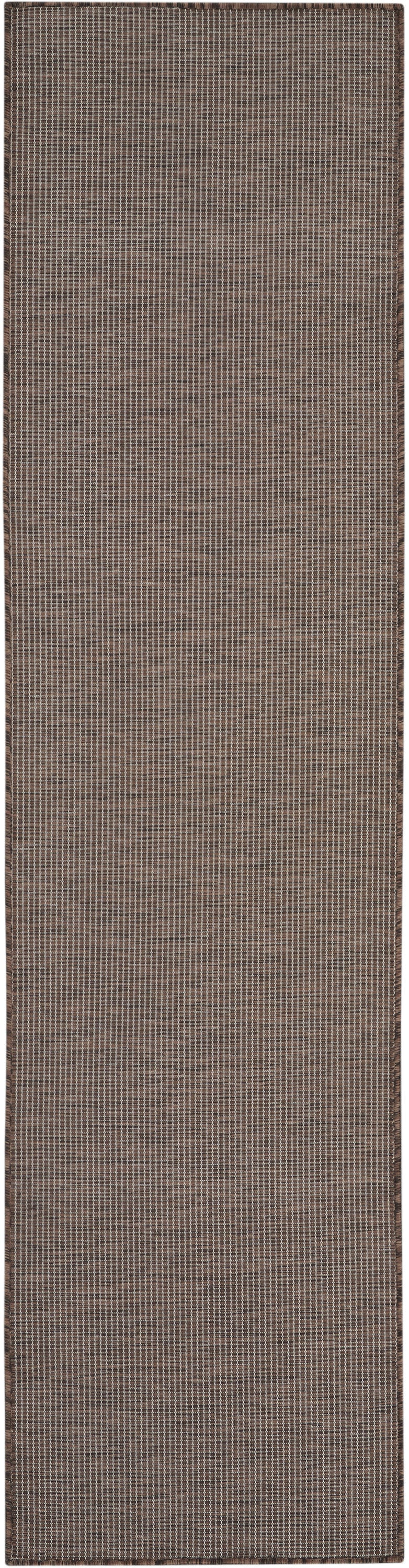 8' Brown Power Loom Runner Rug