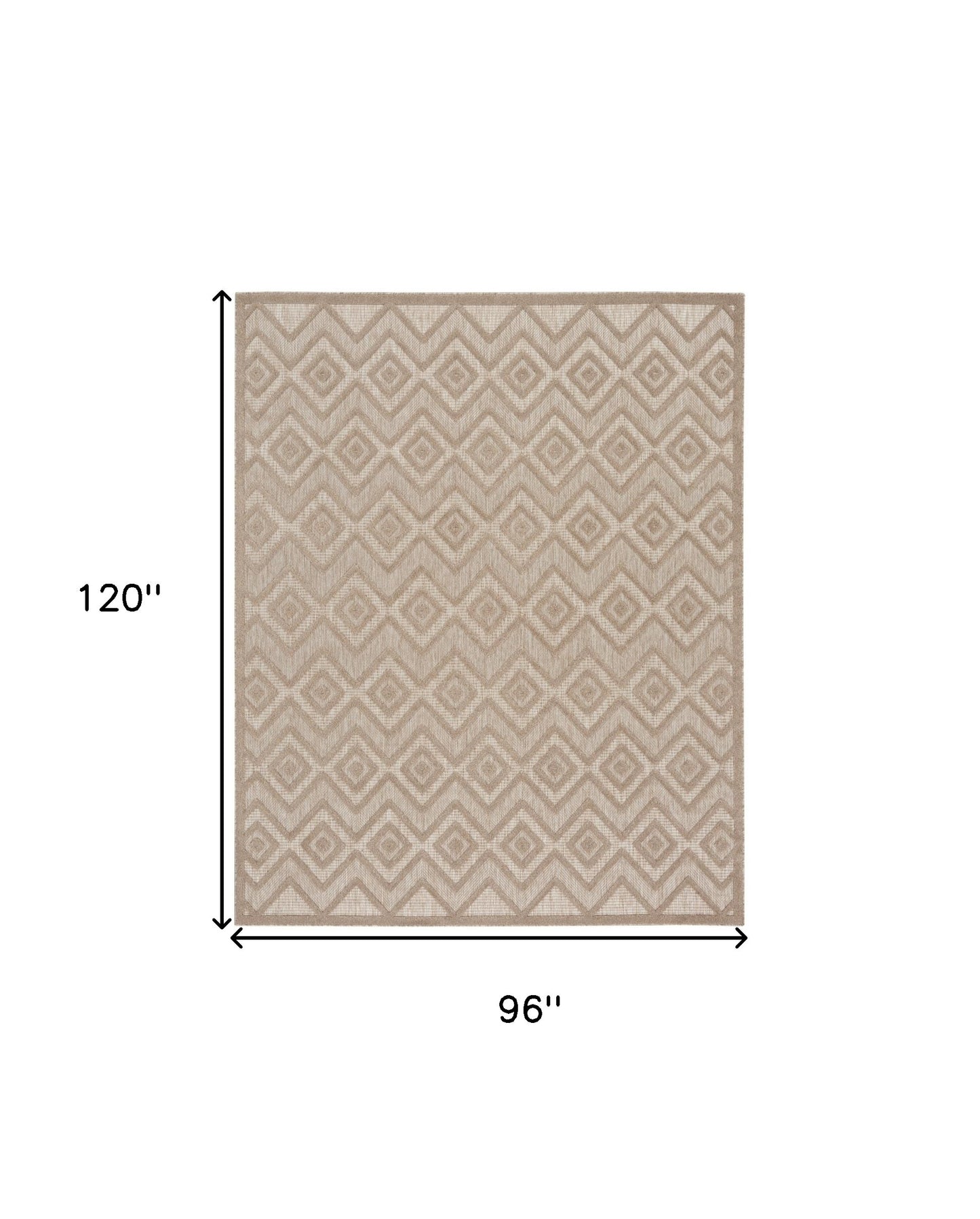 8' X 10' Beige Geometric Flatweave Area Rug