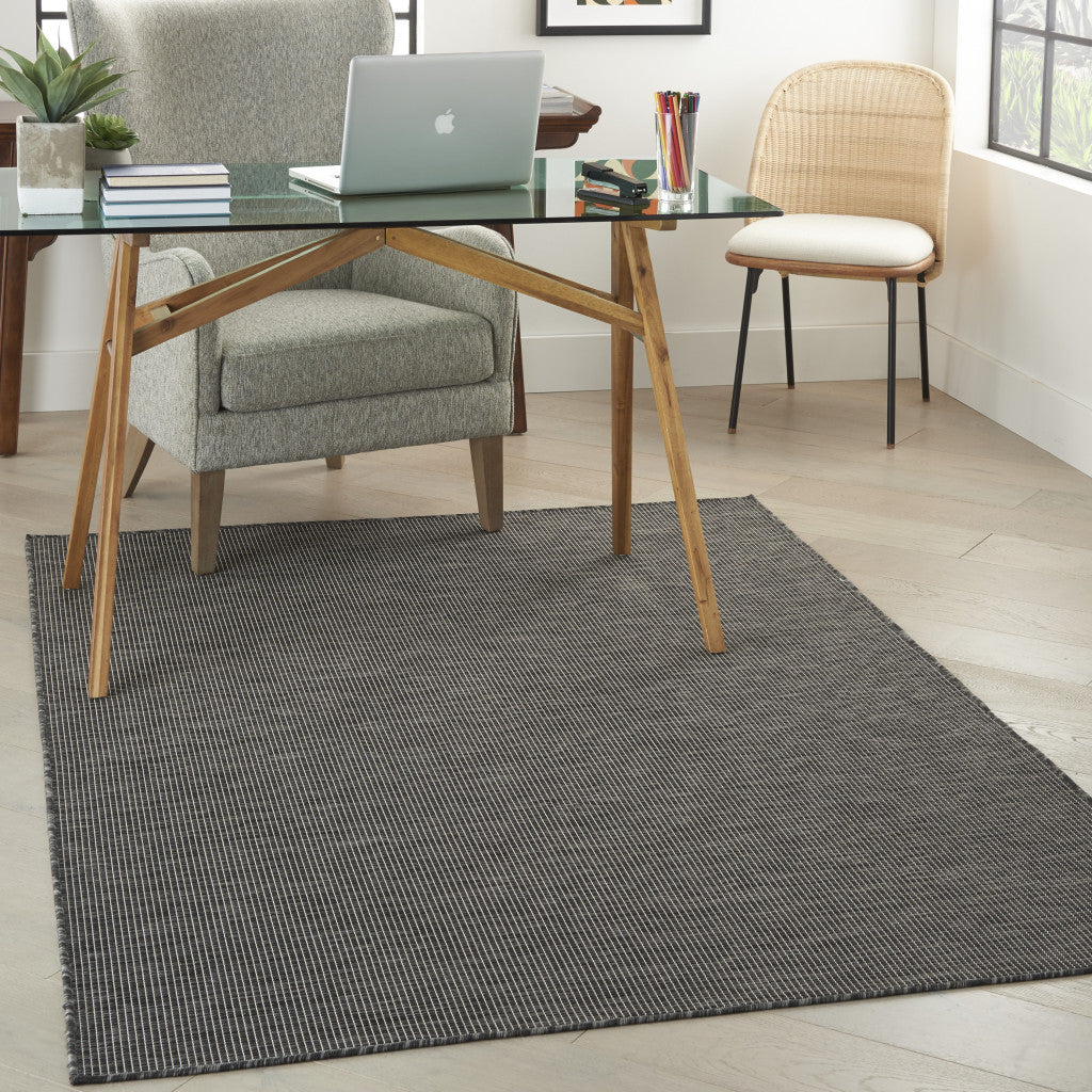 4' X 6' Charcoal Power Loom Area Rug