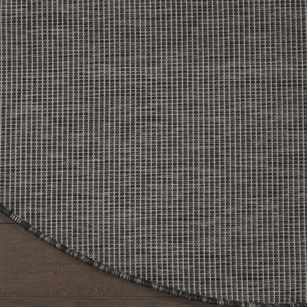 6' Charcoal Round Power Loom Area Rug