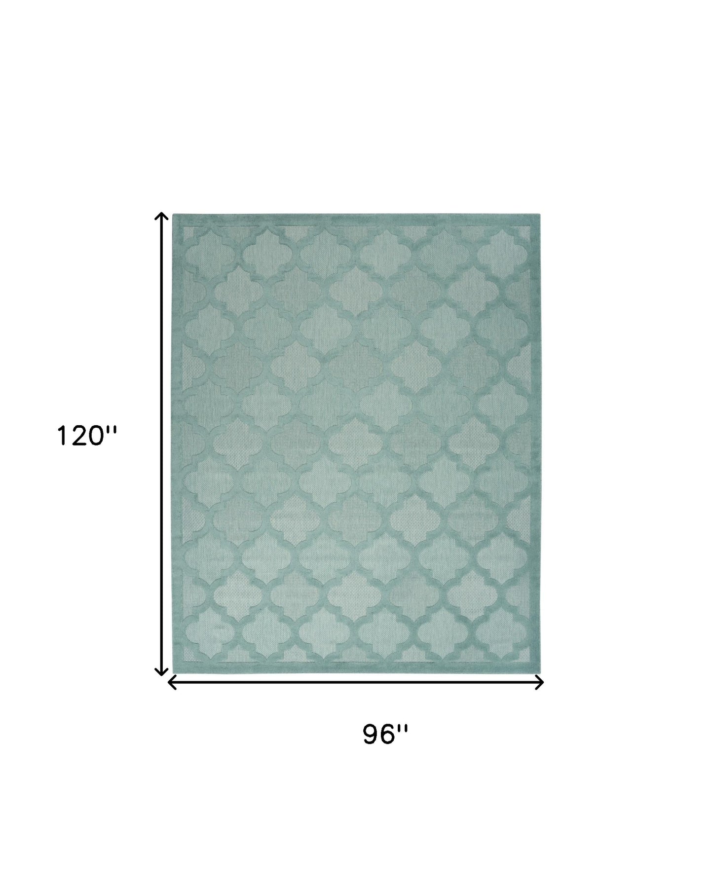 8' X 10' Aqua Geometric Flatweave Area Rug