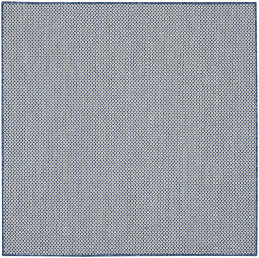 5' Bone Square Geometric Power Loom Area Rug