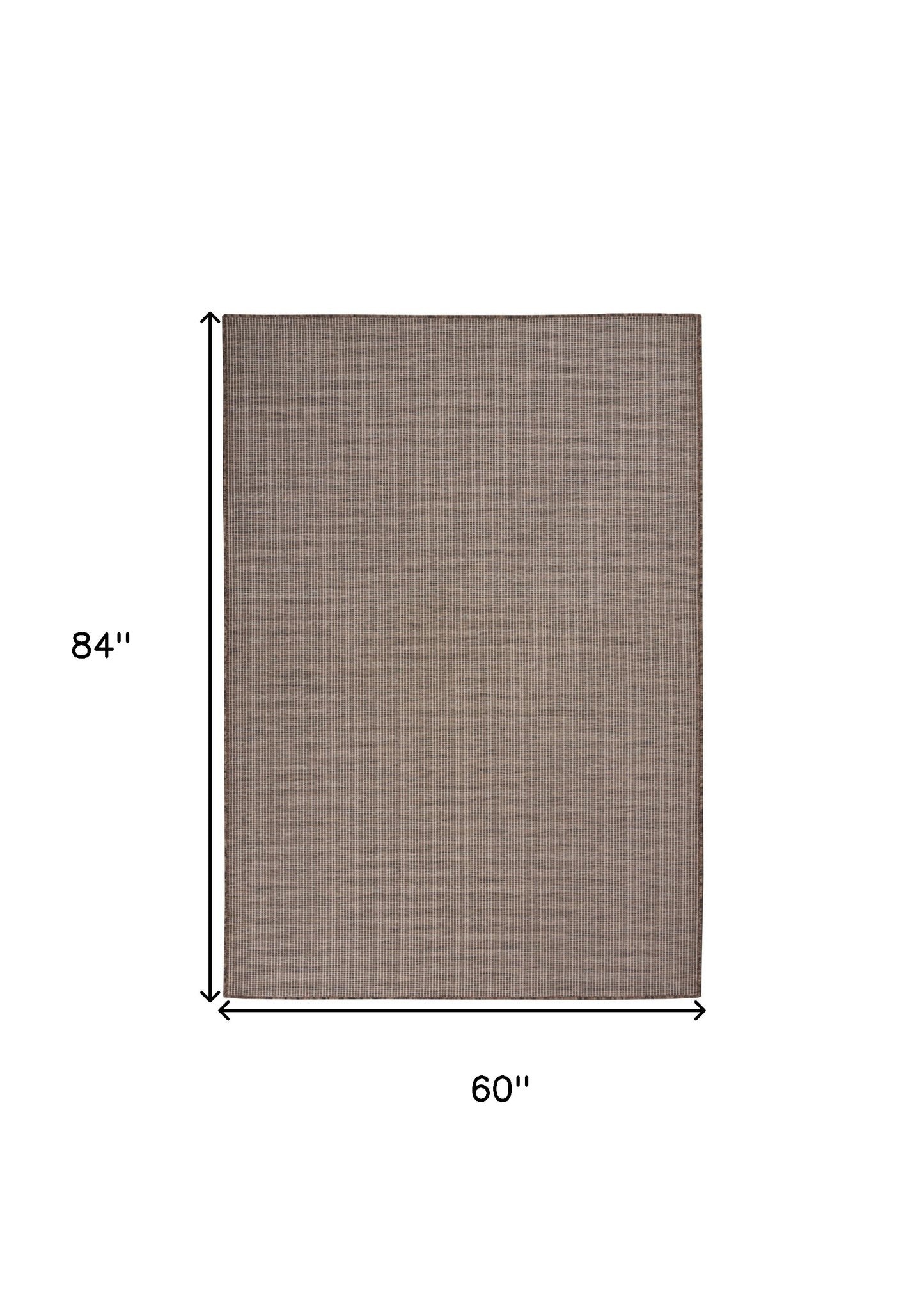 5' X 7' Brown Power Loom Area Rug