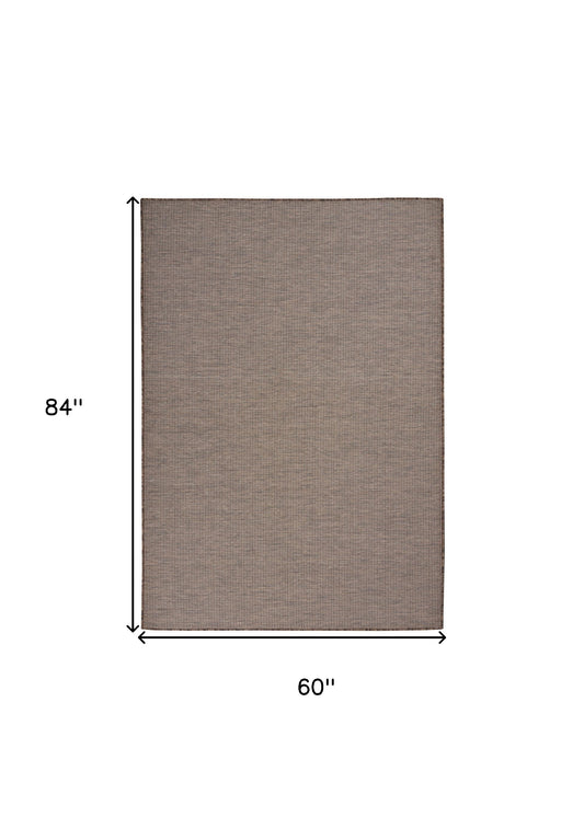 5' X 7' Brown Power Loom Area Rug